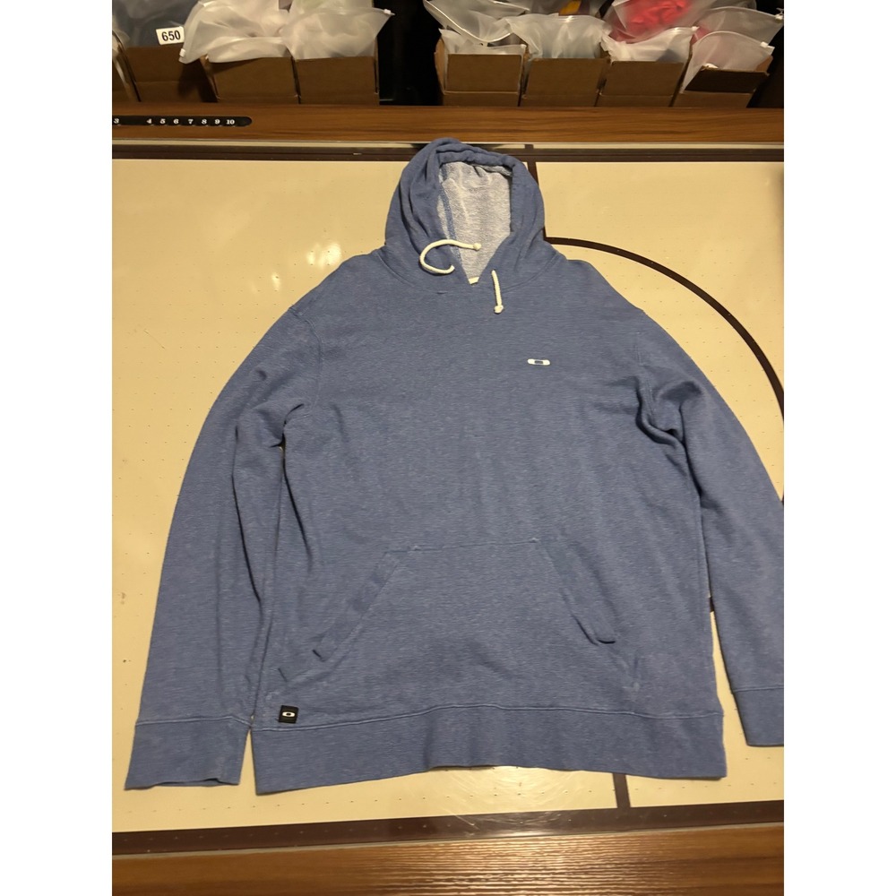 187 Oakley Mens Pullover Hoodie Heather Blue French Terry Sweatshirt XXL